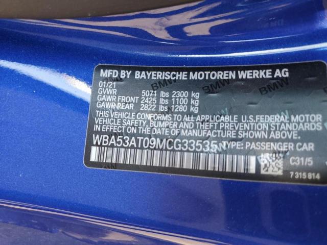 Photo 10 from auction – 2021 BMW M440I with VIN WBA53AT09MCG33535