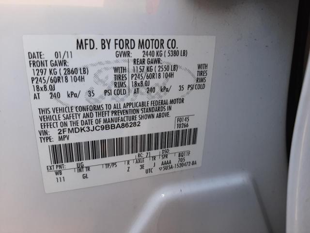 Photo 10 from auction – 2011 FORD EDGE SEL with VIN 2FMDK3JC9BBA86282