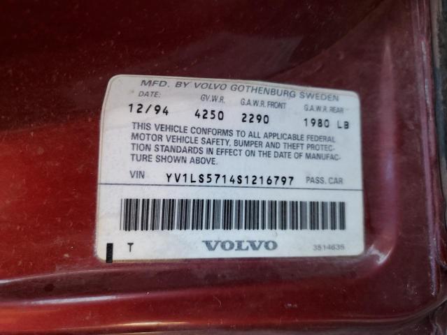 Photo 10 from auction – 1995 VOLVO 850 with VIN YV1LS5714S1216797