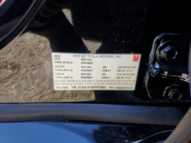 Photo 10 from auction – 2015 TESLA MODEL S 85 with VIN 5YJSA1H16FFP75843