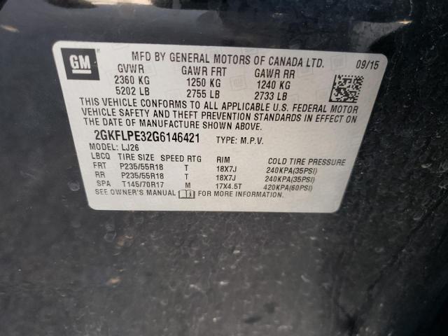 Photo 10 from auction – 2016 GMC TERRAIN SL with VIN 2GKFLPE32G6146421