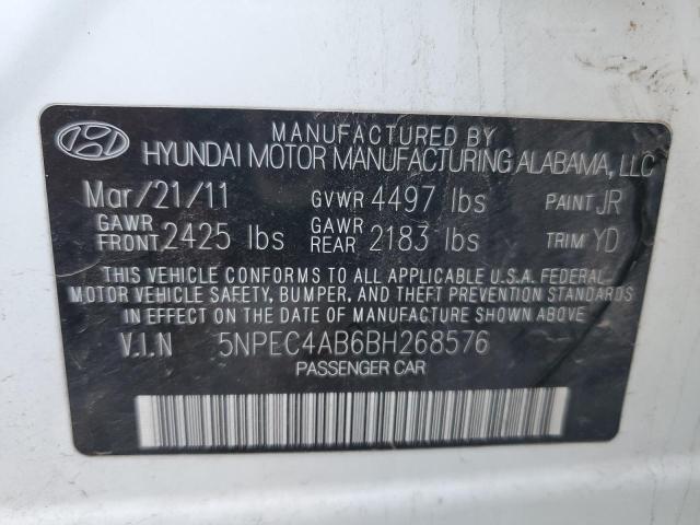 Photo 10 from auction – 2011 HYUNDAI SONATA SE with VIN 5NPEC4AB6BH268576