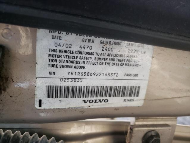 Photo 10 from auction – 2002 VOLVO S60 2.4T with VIN YV1RS58D922168372