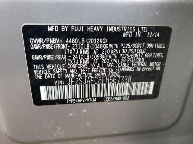 Photo 10 from auction – 2015 SUBARU FORESTER 2 with VIN JF2SJAFC8FH567338
