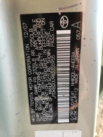 Photo 10 from auction – 2008 TOYOTA PRIUS with VIN JTDKB20U983355955