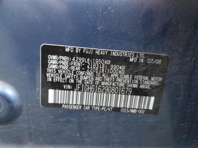 Photo 10 from auction – 2009 SUBARU IMPREZA 2. with VIN JF1GH61629G801679