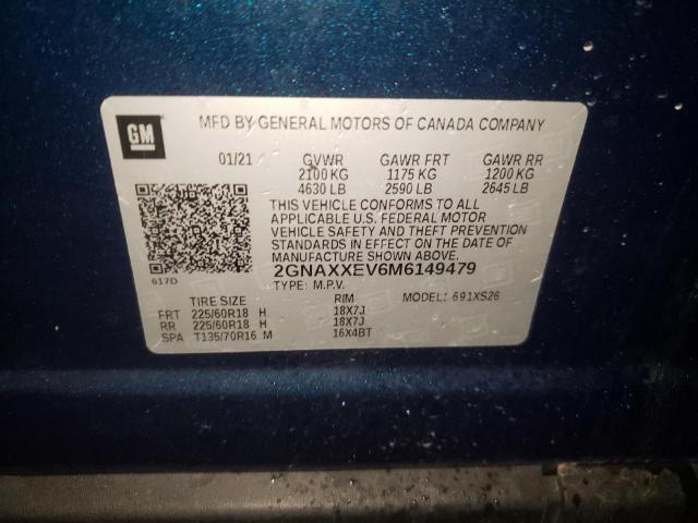 Photo 10 from auction – 2021 CHEVROLET EQUINOX PR with VIN 2GNAXXEV6M6149479