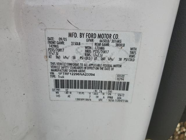 Photo 10 from auction – 2006 FORD F150 with VIN 1FTRF12296NA23394