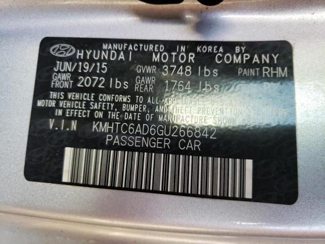 Photo 10 from auction – 2016 HYUNDAI VELOSTER with VIN KMHTC6AD6GU266842