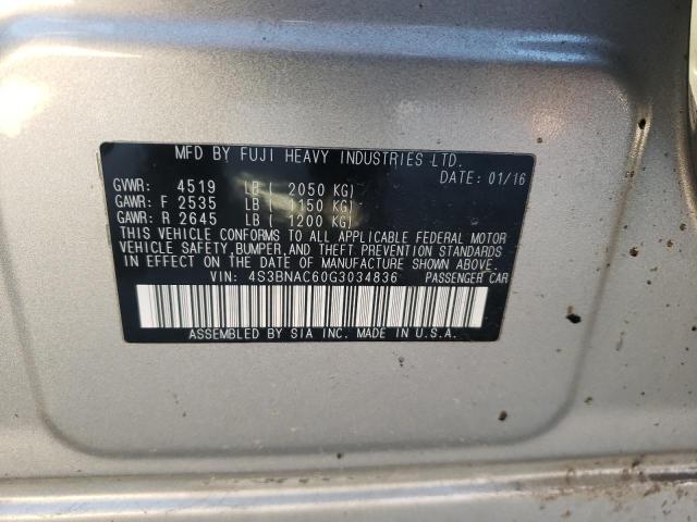 Photo 10 from auction – 2016 SUBARU LEGACY 2.5 with VIN 4S3BNAC60G3034836