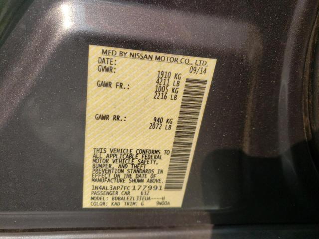 Photo 10 from auction – 2015 NISSAN ALTIMA 2.5 with VIN 1N4AL3AP7FC177991