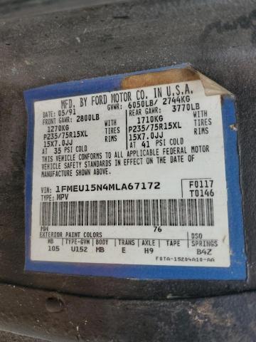 Photo 10 from auction – 1991 FORD BRONCO U10 with VIN 1FMEU15N4MLA67172