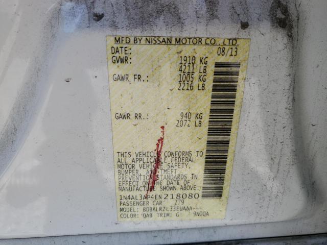 Photo 10 from auction – 2014 NISSAN ALTIMA S with VIN 1N4AL3AP4EN218080