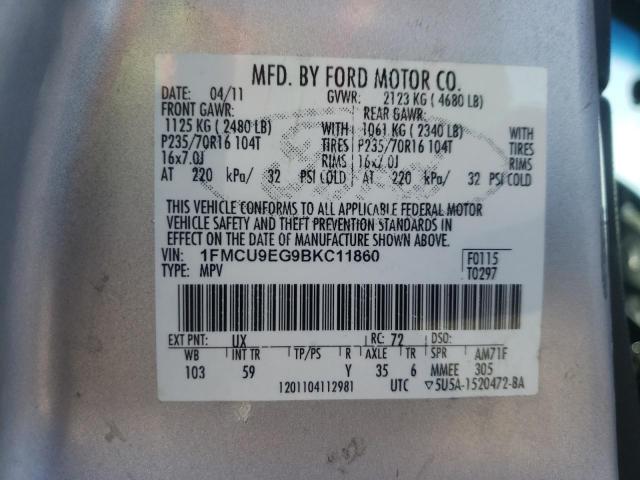 Photo 10 from auction – 2011 FORD ESCAPE LIM with VIN 1FMCU9EG9BKC11860