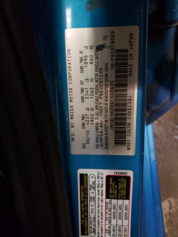 Photo 10 from auction – 2010 MAZDA SPEED 3 with VIN JM1BL1H39A1340635