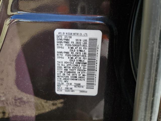 Photo 10 from auction – 2009 INFINITI FX35 with VIN JNRAS18W89M154278