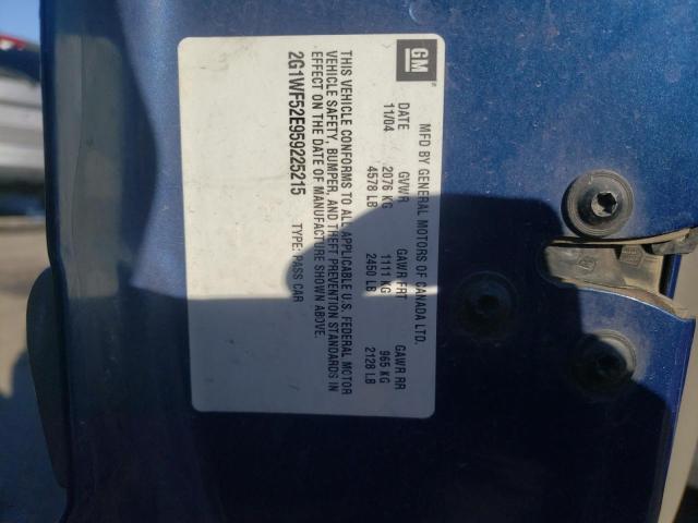 Photo 10 from auction – 2005 CHEVROLET IMPALA with VIN 2G1WF52E959225215