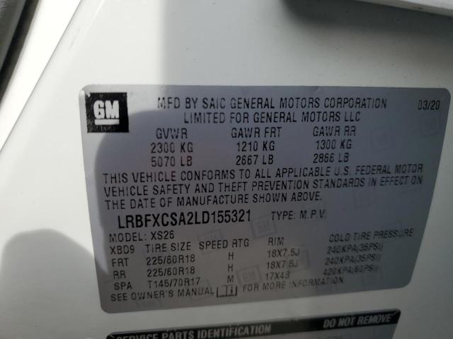 Photo 10 from auction – 2020 BUICK ENVISION E with VIN LRBFXCSA2LD155321