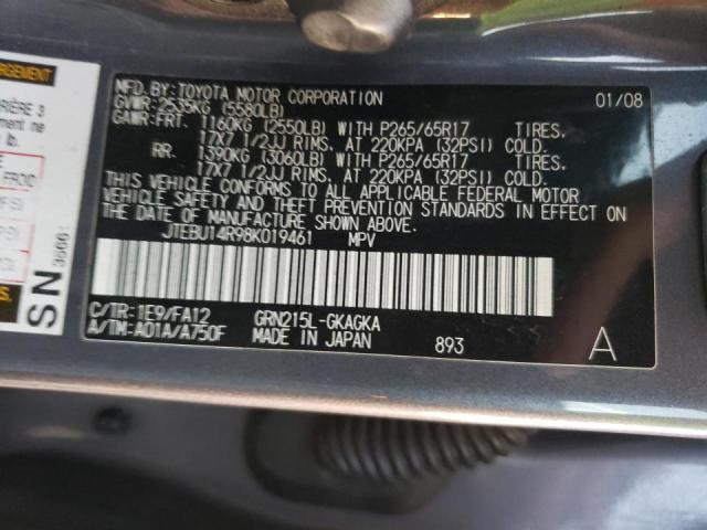Photo 10 from auction – 2008 TOYOTA 4RUNNER SR with VIN JTEBU14R98K019461