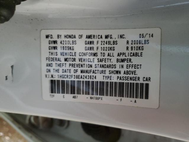 Photo 10 from auction – 2014 HONDA ACCORD LX with VIN 1HGCR2F38EA243624