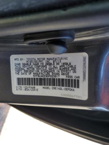 Photo 10 from auction – 2013 TOYOTA COROLLA BA with VIN 5YFBU4EE9DP223917