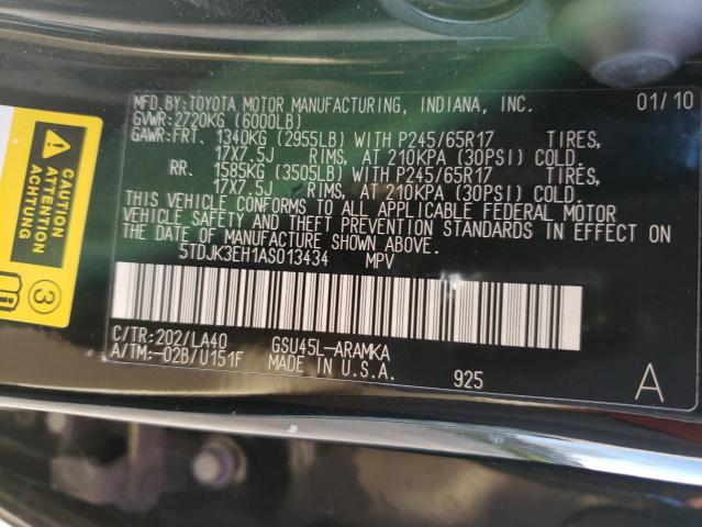 Photo 10 from auction – 2010 TOYOTA HIGHLANDER with VIN 5TDJK3EH1AS013434