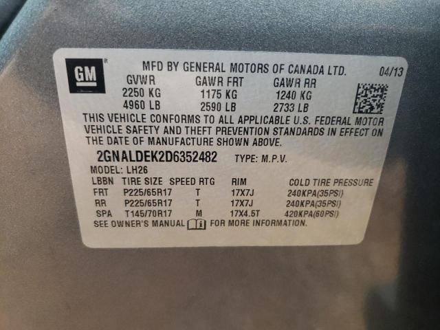 Photo 10 from auction – 2013 CHEVROLET EQUINOX LT with VIN 2GNALDEK2D6352482