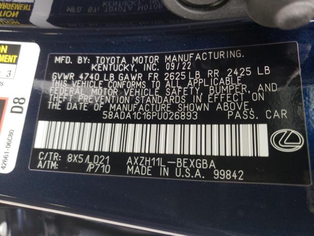 Photo 10 from auction – 2023 LEXUS ES 300H BA with VIN 58ADA1C16PU026893