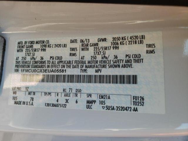 Photo 10 from auction – 2014 FORD ESCAPE SE with VIN 1FMCU0GX3EUA05581