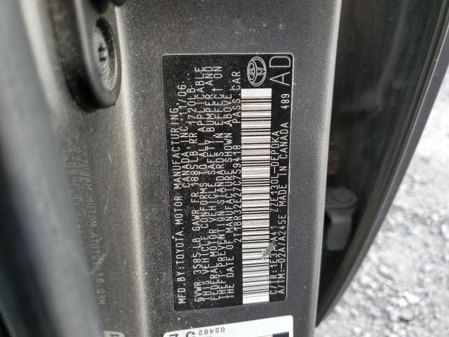 Photo 10 from auction – 2007 TOYOTA COROLLA CE with VIN 2T1BR32E27C759418