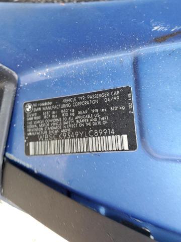 Photo 10 from auction – 2000 BMW M ROADSTER with VIN WBSCK9349YLC89914