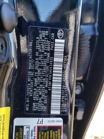 Photo 10 from auction – 2017 TOYOTA CAMRY LE with VIN 4T1BF1FK1HU434935