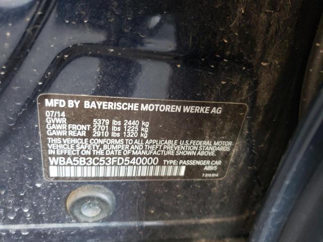 Photo 10 from auction – 2015 BMW 535 XI with VIN WBA5B3C53FD540000