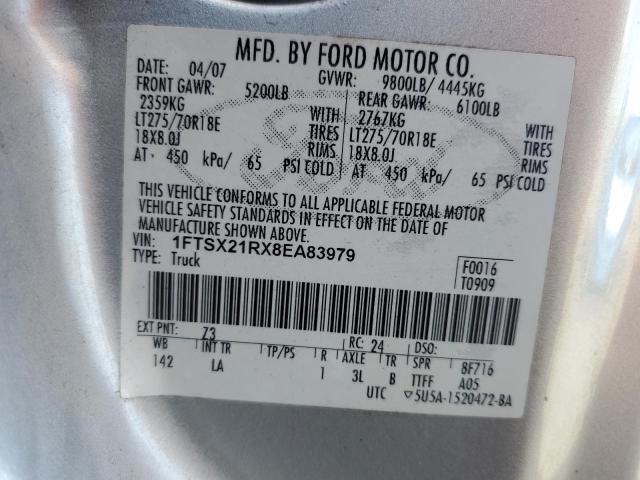 Photo 10 from auction – 2008 FORD F250 SUPER with VIN 1FTSX21RX8EA83979