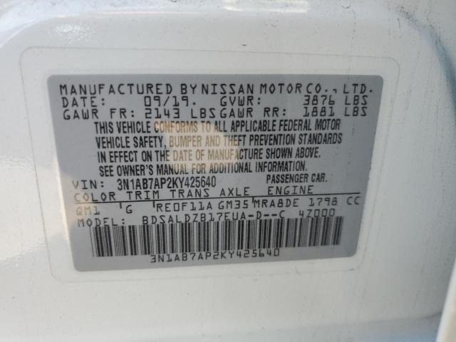Photo 10 from auction – 2019 NISSAN SENTRA S with VIN 3N1AB7AP2KY425640