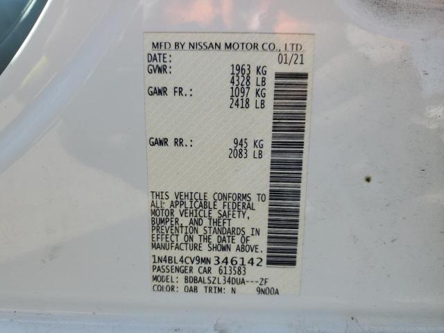 Photo 10 from auction – 2021 NISSAN ALTIMA SR with VIN 1N4BL4CV9MN346142