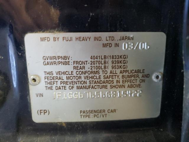 Photo 10 from auction – 2006 SUBARU IMPREZA 2. with VIN JF1GG67656G815422