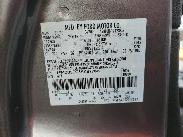 Photo 10 from auction – 2010 FORD ESCAPE LIM with VIN 1FMCU9EG5AKB77849