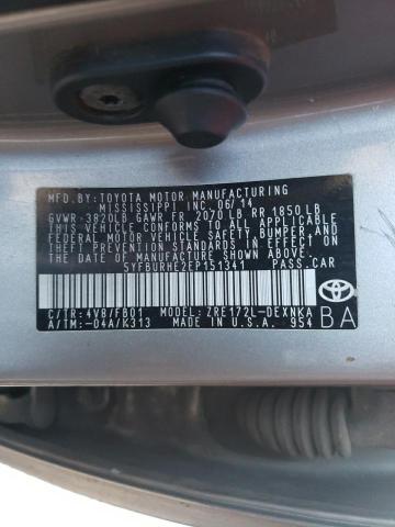 Photo 10 from auction – 2014 TOYOTA COROLLA L with VIN 5YFBURHE2EP151341
