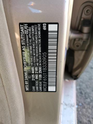 Photo 10 from auction – 2001 MERCEDES-BENZ E 320 with VIN WDBJF65J11B330905