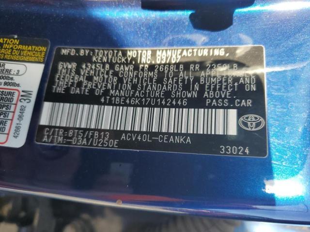 Photo 10 from auction – 2007 TOYOTA CAMRY CE with VIN 4T1BE46K17U142446