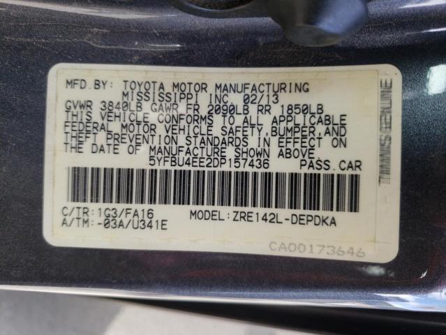 Photo 10 from auction – 2013 TOYOTA COROLLA BA with VIN 5YFBU4EE2DP157436