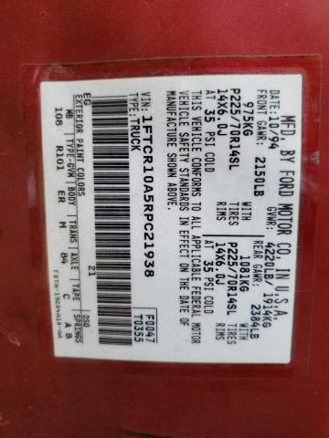 Photo 10 from auction – 1994 FORD RANGER with VIN 1FTCR10A5RPC21938