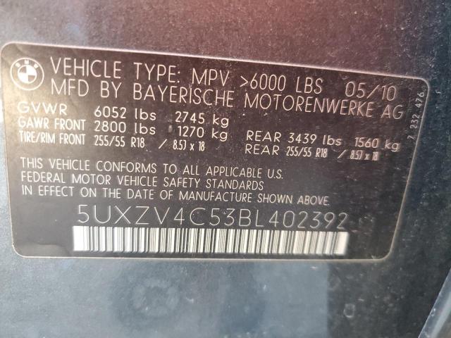 Photo 10 from auction – 2011 BMW X5 XDRIVE3 with VIN 5UXZV4C53BL402392