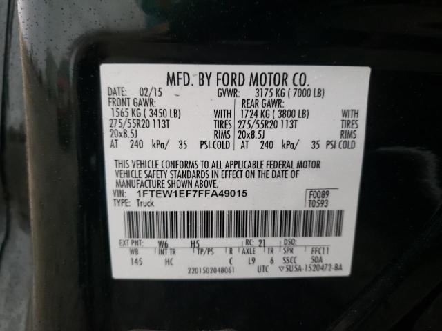 Photo 10 from auction – 2015 FORD F150 SUPER with VIN 1FTEW1EF7FFA49015