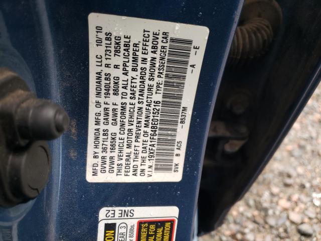 Photo 10 from auction – 2011 HONDA CIVIC LX-S with VIN 19XFA1F64BE015216