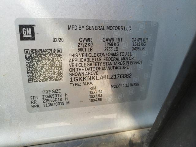 Photo 10 from auction – 2020 GMC ACADIA SLE with VIN 1GKKNKLA1LZ176862