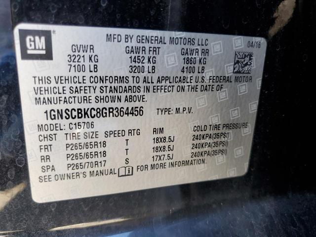 Photo 10 from auction – 2016 CHEVROLET TAHOE C150 with VIN 1GNSCBKC8GR364456