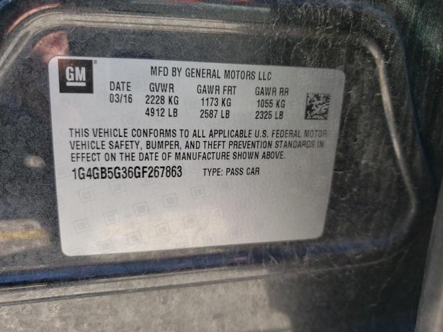 Photo 10 from auction – 2016 BUICK LACROSSE with VIN 1G4GB5G36GF267863
