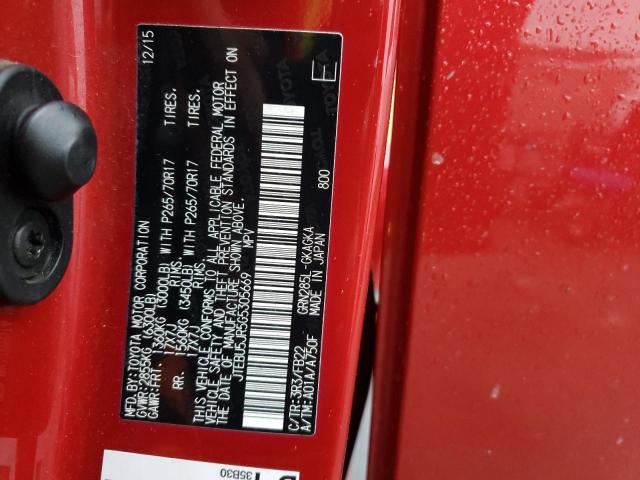Photo 10 from auction – 2016 TOYOTA 4RUNNER SR with VIN JTEBU5JR5G5305669
